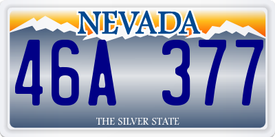 NV license plate 46A377