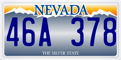 NV license plate 46A378