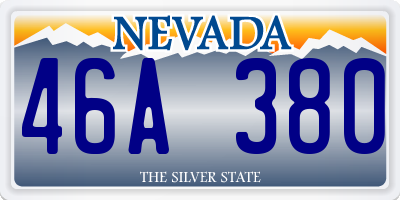 NV license plate 46A380