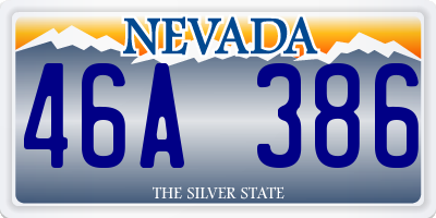NV license plate 46A386