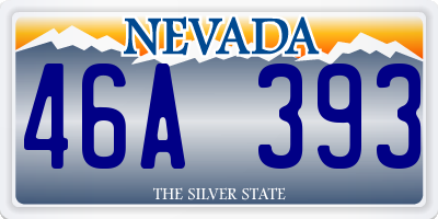 NV license plate 46A393