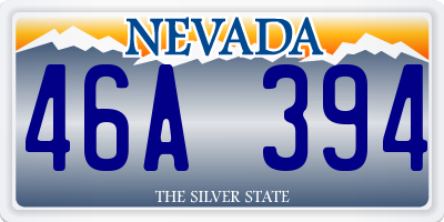 NV license plate 46A394