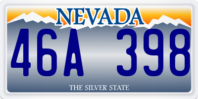 NV license plate 46A398