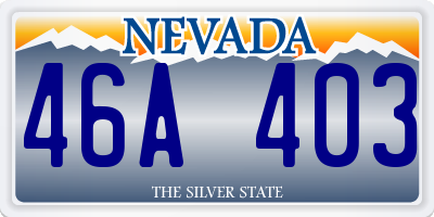 NV license plate 46A403