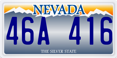 NV license plate 46A416