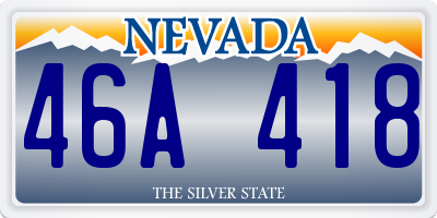 NV license plate 46A418