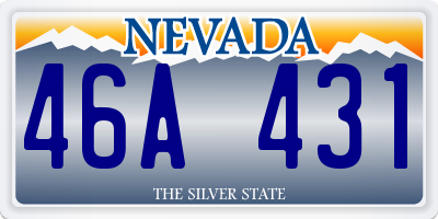 NV license plate 46A431