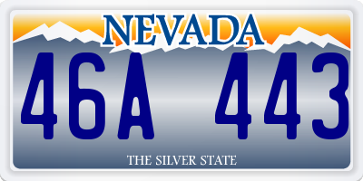 NV license plate 46A443