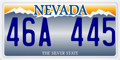 NV license plate 46A445