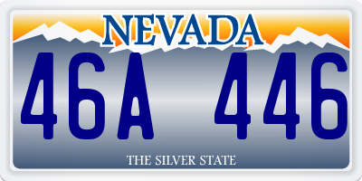 NV license plate 46A446