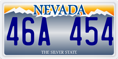 NV license plate 46A454