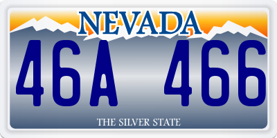 NV license plate 46A466