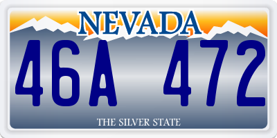 NV license plate 46A472