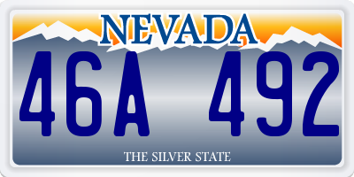 NV license plate 46A492