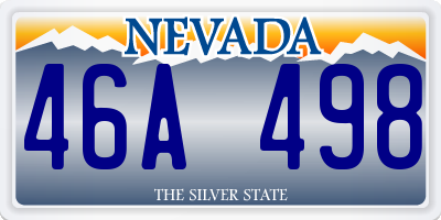 NV license plate 46A498