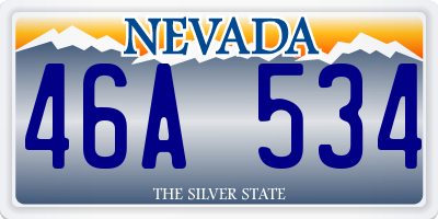 NV license plate 46A534