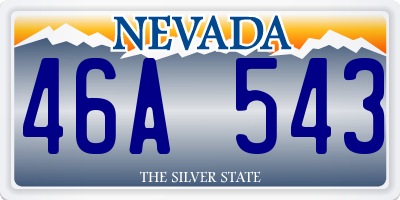 NV license plate 46A543