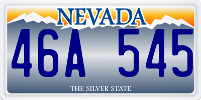 NV license plate 46A545