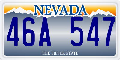 NV license plate 46A547