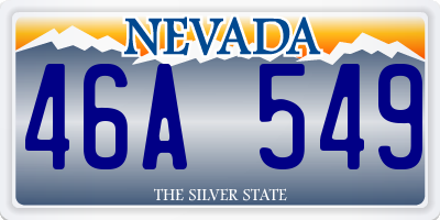 NV license plate 46A549