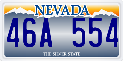 NV license plate 46A554