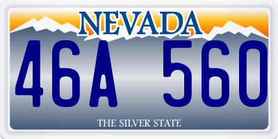 NV license plate 46A560