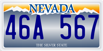 NV license plate 46A567