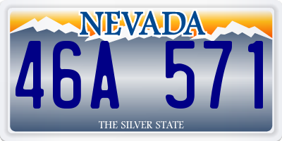 NV license plate 46A571