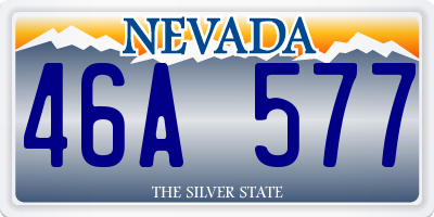 NV license plate 46A577