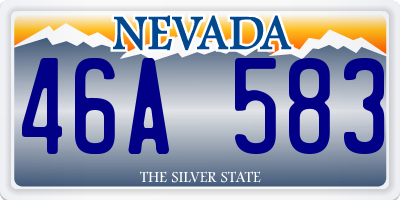 NV license plate 46A583