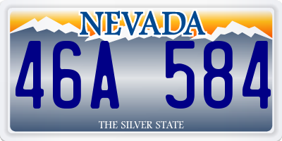 NV license plate 46A584