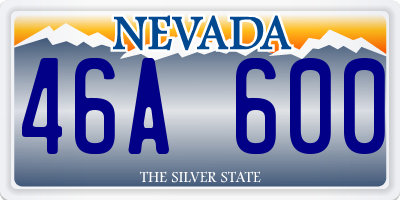 NV license plate 46A600