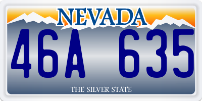 NV license plate 46A635