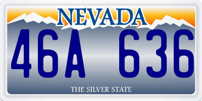 NV license plate 46A636