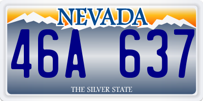 NV license plate 46A637