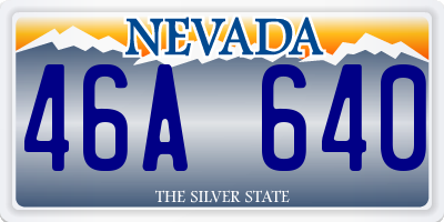 NV license plate 46A640