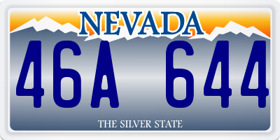 NV license plate 46A644
