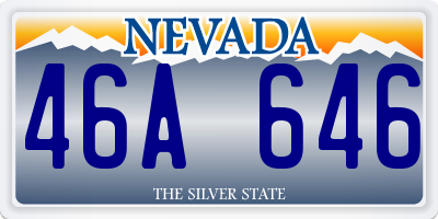 NV license plate 46A646