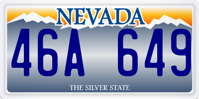 NV license plate 46A649