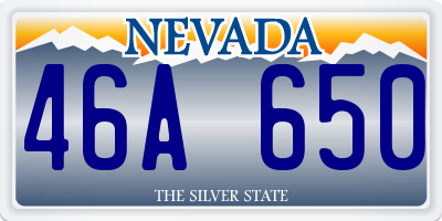 NV license plate 46A650