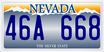 NV license plate 46A668