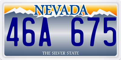 NV license plate 46A675