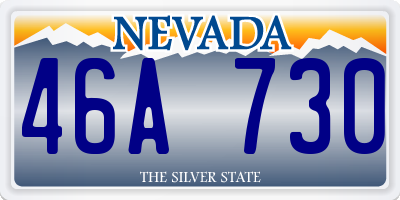 NV license plate 46A730