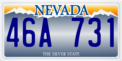 NV license plate 46A731