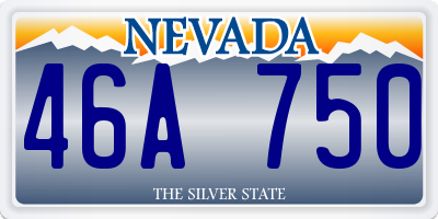 NV license plate 46A750
