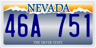 NV license plate 46A751