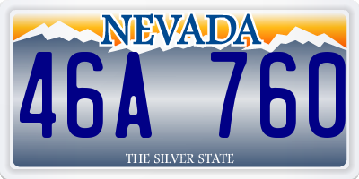 NV license plate 46A760