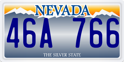 NV license plate 46A766