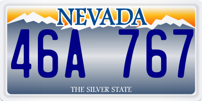 NV license plate 46A767