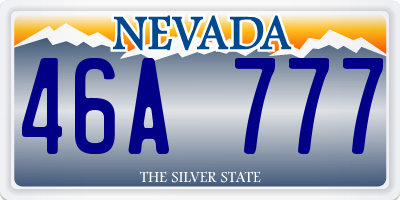 NV license plate 46A777